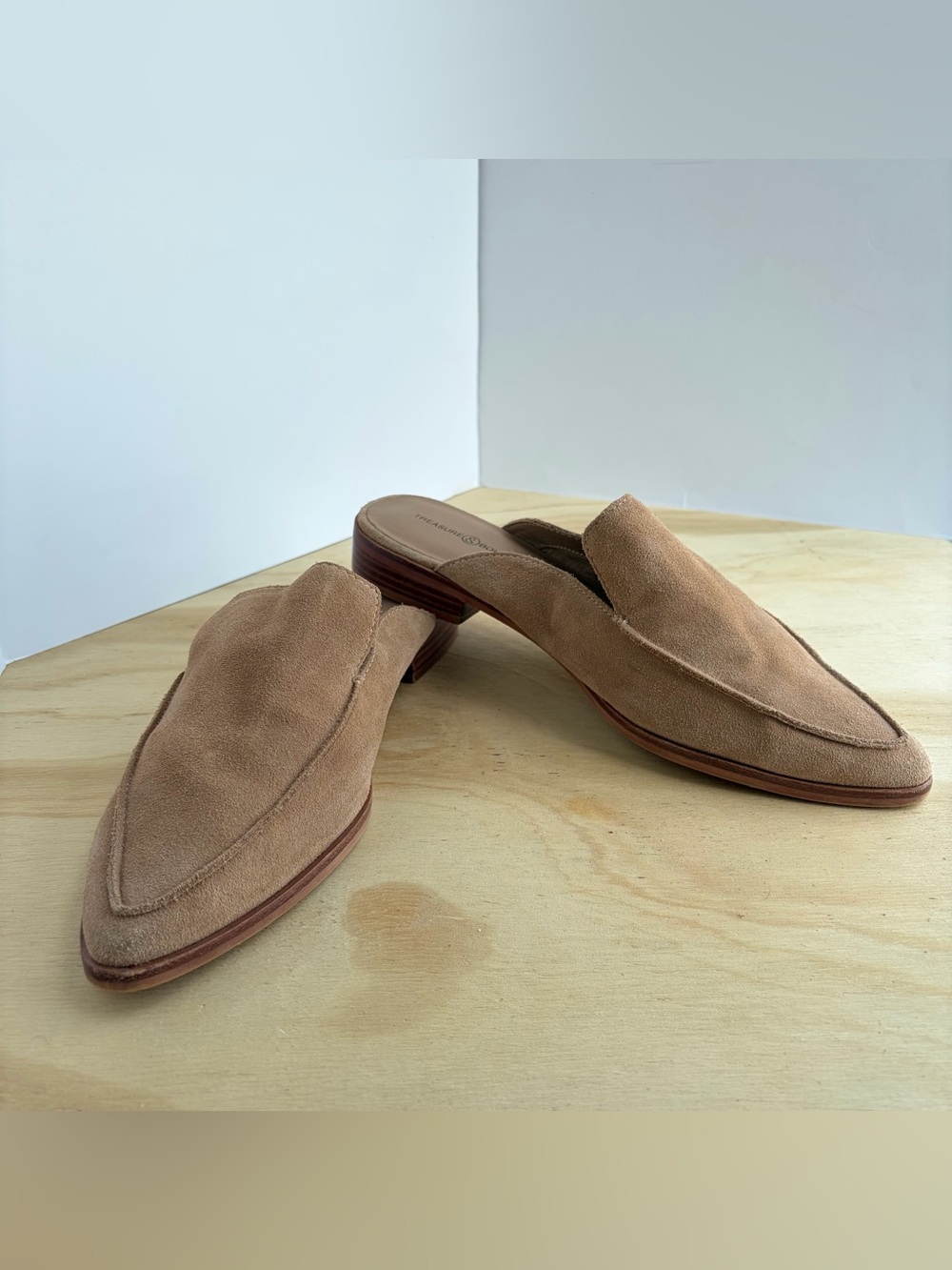 Treasure & Bond Kallie-Lea Tan Suede Pointed Toe Slip-On Mule Flats Size 9M